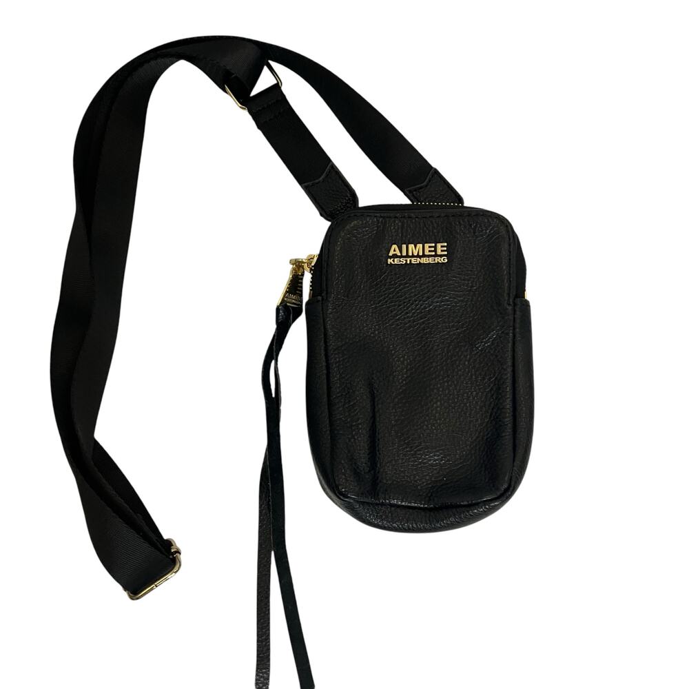 Aimee Kestenberg Capri Black Leather Crossbody Phone Bag